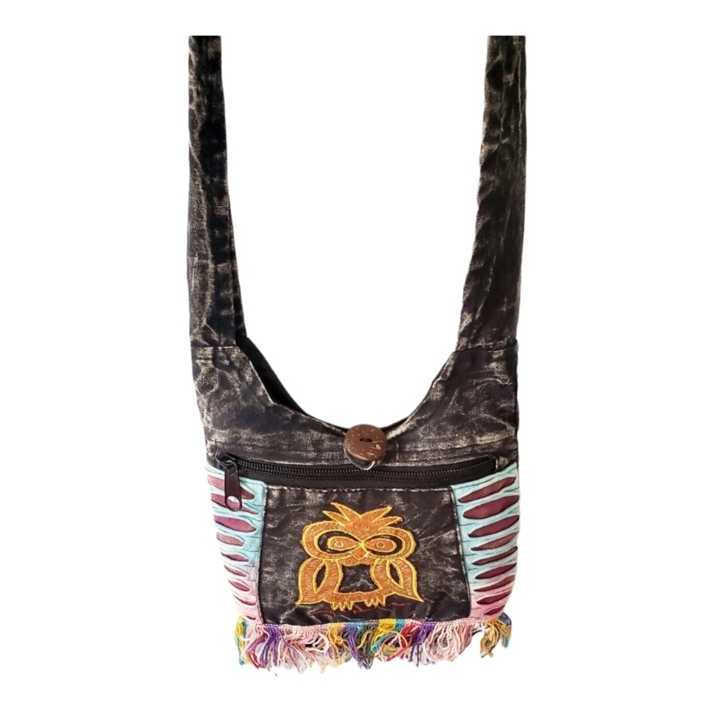 Owl Crossbody Purse Boho Hippie Festival - Picture 1 of 4